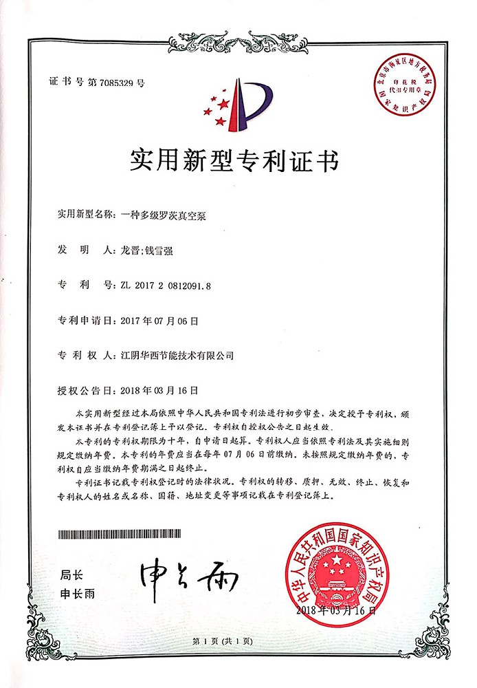 一種多級(jí)羅茨真空泵